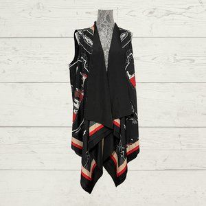 Calvin Klein Open Front Sleeveless Drape Women Top M